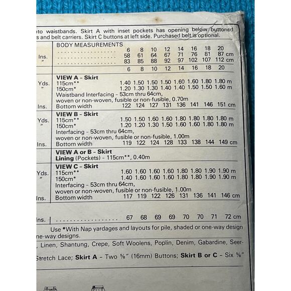 McCalls 8481 Sewing pattern A line skirt midi size 18 - Picture 5 of 6